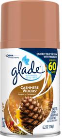 Glade Cashmere Woods Automatic Air Freshener Spray Refill, 6.2 Ounce -- 6 per case.