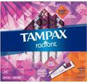 Tampax Radiant Super Plus Tampons, 28 count per pack -- 6 per case