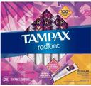 Tampax Radiant Regular Tampons, 28 count per pack -- 6 per case