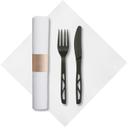 Hoffmaster Caterwrap Fashnpoint 100 Percent Compostable Napkin Rolled Cutlery Kit -- 50 per case.