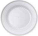 WNA Masterpiece White Silver Band Plate, 10.25 inch -- 120 per case.