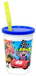 WNA Fun Cups White Kids Cup with Blue Lid, 12 Ounce -- 250 per case
