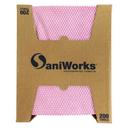 SaniWorks 1/4 Fold Pink White Poly Rayon Choice Counter Towel, 12 x 21 inch -- 200 per case.