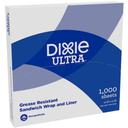 Dixie Ultra White Highly Grease Resistant Sandwich Wrap and Liner, 12 x 12 x 2.5 inch - 1000 sheets per pack -- 5 packs per case