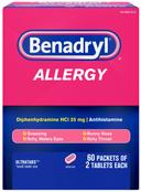 Benadryl Antihistamine Allergy Tablets, 120 per unit -- 12 per case