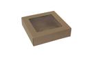Boxit Windowed One Piece Kraft Bakery Box, 10 x 10 x 2.5 inch -- 200 per case.