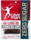 Caveman Peppered Zero Sugar Beef Jerky, 2.2 Ounce -- 8 per case