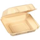 Tellus No PFAS Added Sugarcane Fiber Disposable Clamshell, 9 x 9 inch - 200 per pack -- 4 packs per case