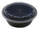 Cubeware Round Crown Plastic Reusable Microwavable Container with Clear Lid Set, 18 Ounce -- 150 set per case.
