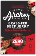 Country Archer Zero Sugar Spicy Sesame Garlic Beef Jerky, 2 Ounce -- 12 per case