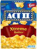 Act II Microwave Xtreme Butter Popcorn, 16.5 Ounce -- 6 per case