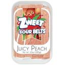 Zweet Peach Sour Belts Chew Candy, 10 Ounce -- 24 per case