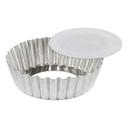 Gobel Tin Plate Round Fluted Cake Mold with Removable Bottom, 3.1 inch x 1.2 inch Height Cavity