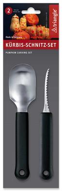 Triangle Stainless Steel Pumpkin Carving Set, set of 2
