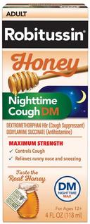 Robitussin Adult Honey Maximum Strength Nighttime Cough DM, 4 Fluid Ounce -- 24 per case.