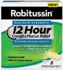 Robitussin Maximum Strength 12 Hour Cough and Mucus Relief Tablets, 8 count per pack -- 24 per case