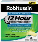 Robitussin Maximum Strength 12 Hour Cough and Mucus Relief Tablets, 16 count per pack -- 24 per case