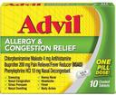 Advil Allergy Congestion Relief Tablet, 10 count per pack -- 72 per case.
