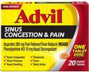 Advil Sinus Congestion and Pain Relief Tablet, 20 count per pack -- 72 per case.