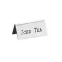Cal-Mil Silver ICED TEA Beverage Tent, 3 x 1 1/2 inch -- 12 per case