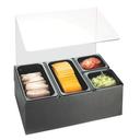 Cal-Mil Classic Large Four Condiment Bar with Pans, 20.5 x 12.75 x 19.75 inch