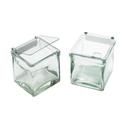 Cal-Mil Solid Plastic Lid with Stainless Steel Hinge with Notch for Glass Jar, 4 x 4 x .5 inch -- 3 per case