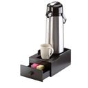 Cal-Mil Midnight Single Airpot Stand with Packet Drawer, 8.125 x 12.625 x 6.125 inch