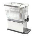 Service Ideas Essential Brushed Stainless and Black Rectangle Cold Beverage Dispenser, 3 Gallon Capacity