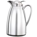 Service Ideas Classy Polished Finish Glass Vacuum Insulated Carafe with Push Button, 0.6 Liter Capacity