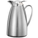 Service Ideas Classy Brushed with Polished Accents Finish Glass Vacuum Insulated Carafe with Push Button, 0.6 Liter Capacity