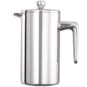Service Ideas Stainless Steel Polished Finish Double Wall French Coffee Press, 0.8 Liter Capacity