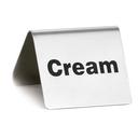 Tablecraft 200 Series Stainless Steel Cream Table Tent, 2.5 x 2.75 x 1.875 inch