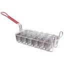 Tablecraft Nickel Plated Steel Taco Fry Basket Holds Six 6 inch Tacos, 22.25 x 6.5 x 7.625 inch