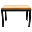 Tablecraft Black Powder Coated Frame Riser with Wood Butcher Block Top, 18.5 x 12.5 x 12.75 inch