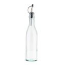 Tablecraft Tethered Cap Green Tinted Glass Bottle with Stainless Steel Pourer, 17 Ounce Capacity -- 6 per case