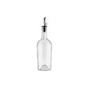 Tablecraft Clear Glass Oil Bottle with Stainless Steel Pourer, 17.5 Ounce Capacity -- 12 per case