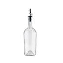Tablecraft Clear Glass Oil Bottle with Stainless Steel Pourer, 17.5 Ounce Capacity -- 12 per case