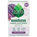 Seventh Generation Fresh Lavender Laundry Fabric Softener Sheets, 80 count -- 4 per case