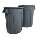 Performance Plus Gray Round Waste Receptacle, 32 Gallon