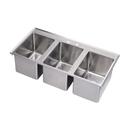 Krowne Three Compartment Drop-In Sink without Faucet, 36 x 18 inch