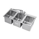 Krowne Three Compartment Drop-In Sink, 36 x 18 inch