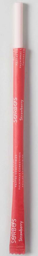 Sorbos Edible Strawberry Straw, 19 Centimeter -- 200 per case