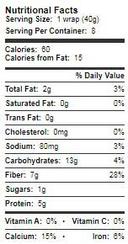 Tumaros Carb Wise Whole Wheat Wraps - 8 count per pack -- 6 packs per case