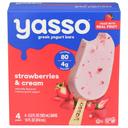 Yasso Strawberries and Cream Greek Yogurt Bar, 3.5 Fluid Ounce -- 32 per case
