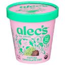 Alecs Organic Matcha Chocolate Chip Ice Cream, 14 Fluid Ounce -- 8 per case