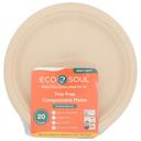 Eco Soul Plant Based 9 inch Round Compostable Plate, 20 count -- 8 per case