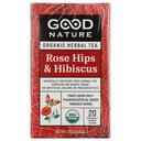 Good Nature Organic Hibiscus Rosehips Herbal Tea, 1.76 Ounce -- 6 per case