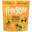 Freestyle Snacks Lemon Garlic Green Olives, 4 Ounce -- 6 per case