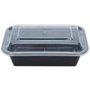 Tripak Black Base Clear Lid Microwaveable Container - Combo Pack, 7 x 5 x 2 inch -- 150 per case.