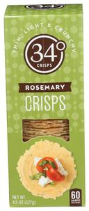 34 Degrees Rosemary Crispbread, 4.5 Ounce -- 12 per case